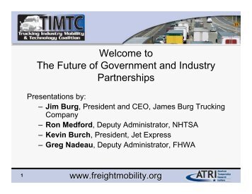 The Future of Government and Industry Partnerships - Trucking ...