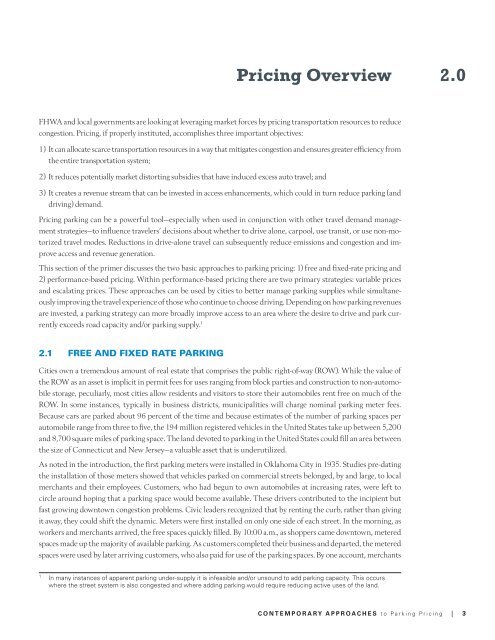 Contemporary Approaches to Parking Pricing: - FHWA Operations