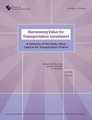 Harnessing Value for Transportation Investment: Policy Summary