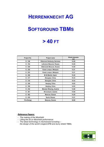 herrenknecht ag softground tbms > 40 ft - SCATnow