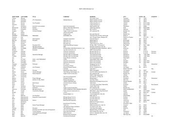 RETC 2009 Attendee List - SCATnow