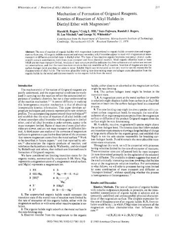 Mechanism of Formation of Grignard Reagents. Kinetics of Reaction ...