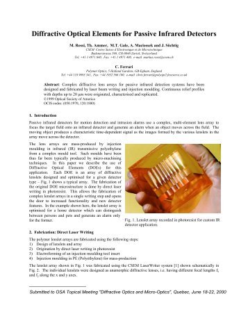 Diffractive Optical Elements for Passive Infrared ... - Polymer Optics