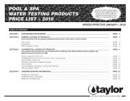 Pool & Spa Pricing - Taylor Technologies