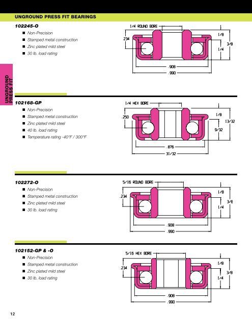 Unground Press Fit Bearings - Heinrich Brothers