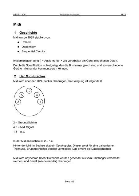 1 Geschichte 2 Der Midi-Stecker 3 2 5 4 1 - kreatiefton.de