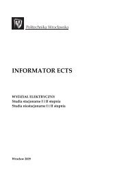 INFORMATOR ECTS - WydziaÅ Elektryczny