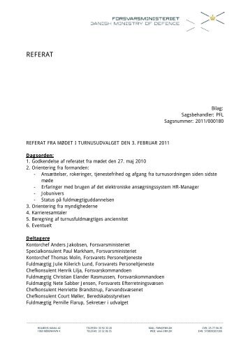 REFERAT - Forsvarsministeriet