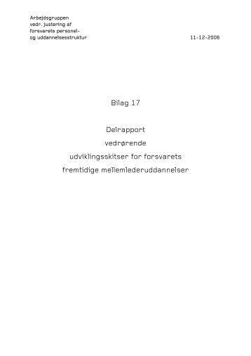 Udviklingsskitser for forsvarets fremtidige mellemlederuddannelser