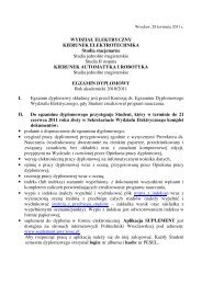 WYDZIAÅ ELEKTRYCZNY KIERUNEK ELEKTROTECHNIKA Studia ...