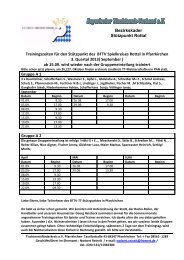 Trainingszeiten September 2013