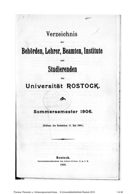 Akademische Institute. - RosDok - Universität Rostock