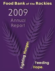 Annual Report - Food Bank of the Rockies - Convio