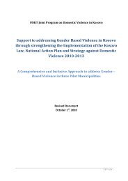 Support to addressing Gender Based Violence in Kosovo ... - UNFPA