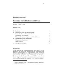 Schutz der Umwelt im Lebensmittelrecht - Vischer