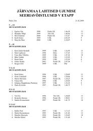 JÃ¤rvamaa Lahtised ujumise SV V etapp 21.02.09 Paide protokoll