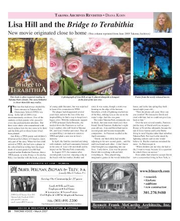 Lisa Hill and the Bridge to Terabithia - Historic Takoma Inc.