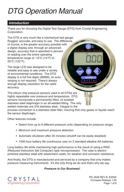 DTG Manual - Crystal Engineering