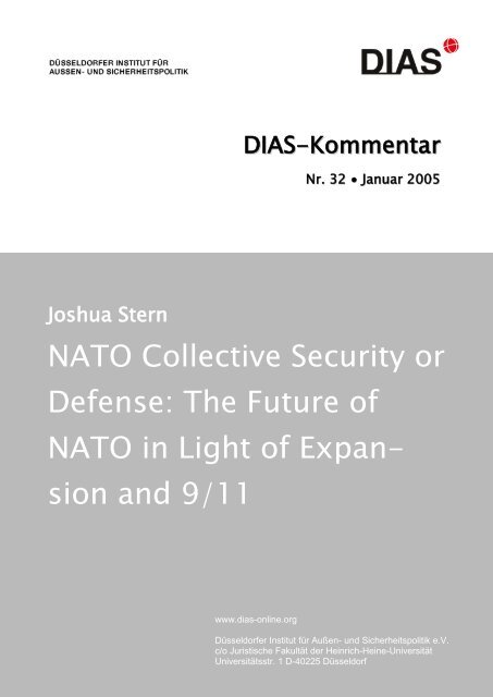 NATO Collective Security or Defense - DIAS - Düsseldorfer Institut ...