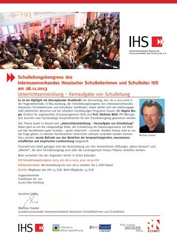 Schulleitungskongress des Interessenverbandes ... - Ihs-hessen.de