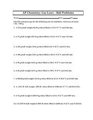 AP Chemistry: Gas Laws â Ball Problems