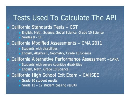 (API): What is it? - East Side Union High School District
