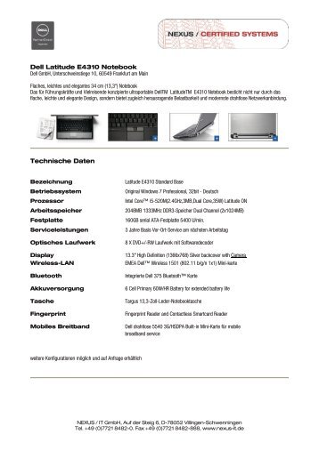 Dell Latitude E4310 Notebook Technische Daten