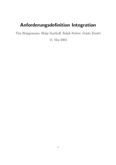 Anforderungsdefinition Integration - diko-project.de