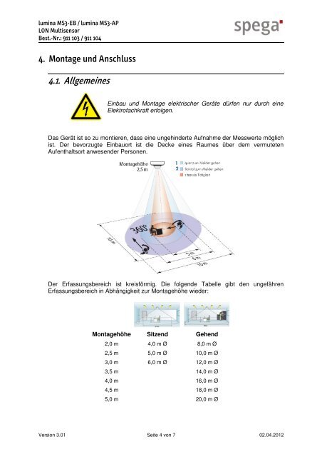 lumina MS3 Technisches Datenblatt - spega.de