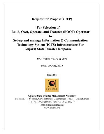 Revised - RFP Notice No 10 of 2013 - Gujarat State Disaster ...