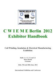 C W I E M E Berlin 2012 Exhibitor Handbook - CWIEME Home