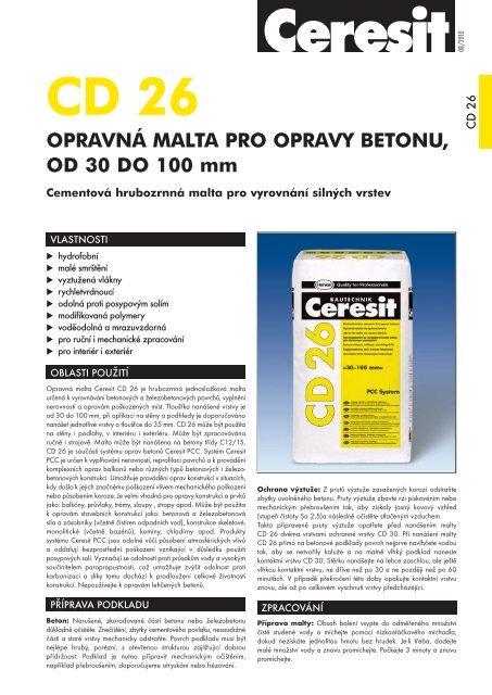 Ceresit CD 26 OpravnÃ¡ malta pro opravy betonu