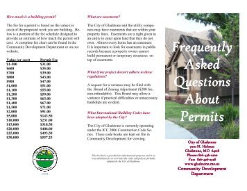 Permits General Information - City of Gladstone