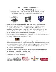 MILL CREEK DISTANCE CLASSIC HALF MARATHON & 5K