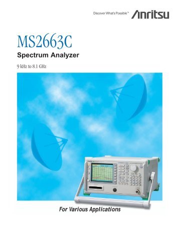 Anritsu MS2663C Spectrum Analyzer Data Sheet - Mr Test Equipment