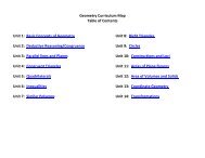 Geometry Curriculum Map Table of Contents Unit 1: Basic Concepts ...