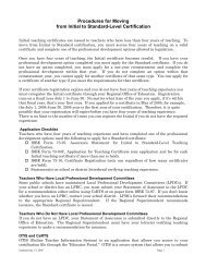 Proposed Procedures for Certificate Renewal - Charleston School ...