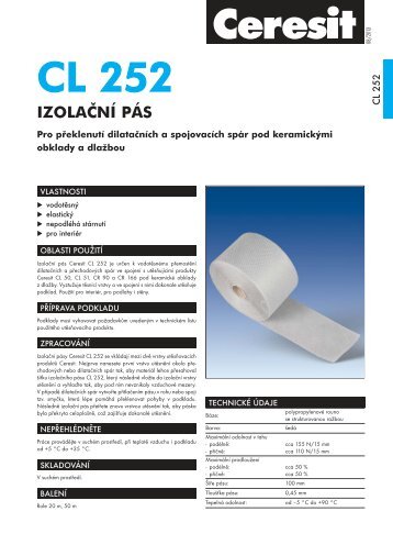 TechnickÃ½ list â Ceresit CL 252 IzolaÄnÃ­ pÃ¡s