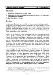 David Teil 1 - Einleitung Grundsatzpredigt - FEG Visp