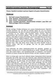 Geistlich konstant wachsen beginnt mit guten Gewohnheiten ...