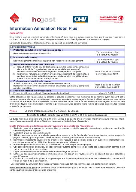 Assurance Annulation De Voyage