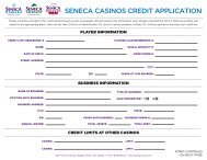 seneca casinos credit application - Seneca Allegany Casino & Hotel