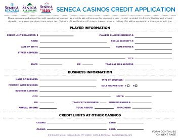 Rivers casino credit application