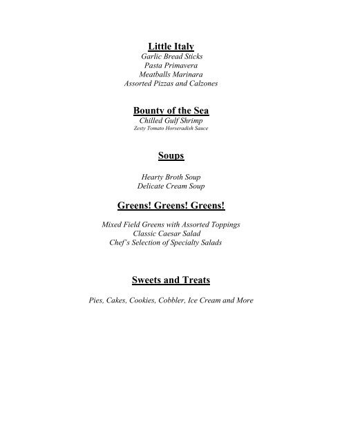 HOLIDAY MENU - Seneca Allegany Casino & Hotel