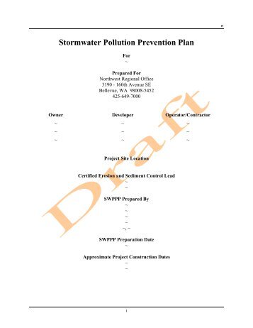 swppp template managing construction sit swppp template managing construction sit