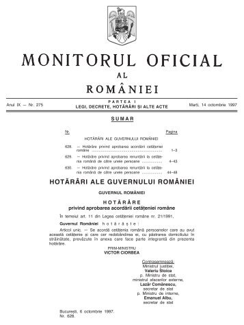 HOTâRÂ¬RI ALE GUVERNULUI ROMÂ¬NIEI