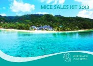 Download & share our MICE Sales Kit here... - Muri Beach Club Hotel