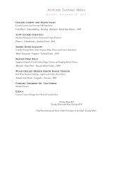 Autumn Tasting Menu - Blackberry Farm