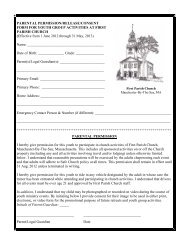 Parental Permission Form - First Parish Church