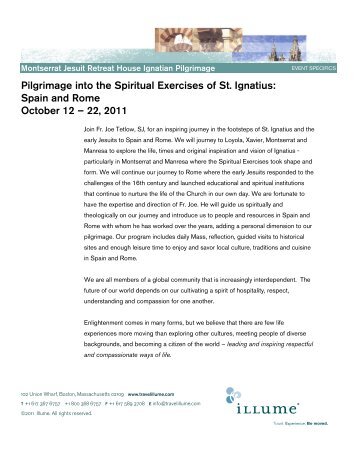Pilgrimage into the Spiritual Exercises of St. Ignatius: Spain ... - Illume